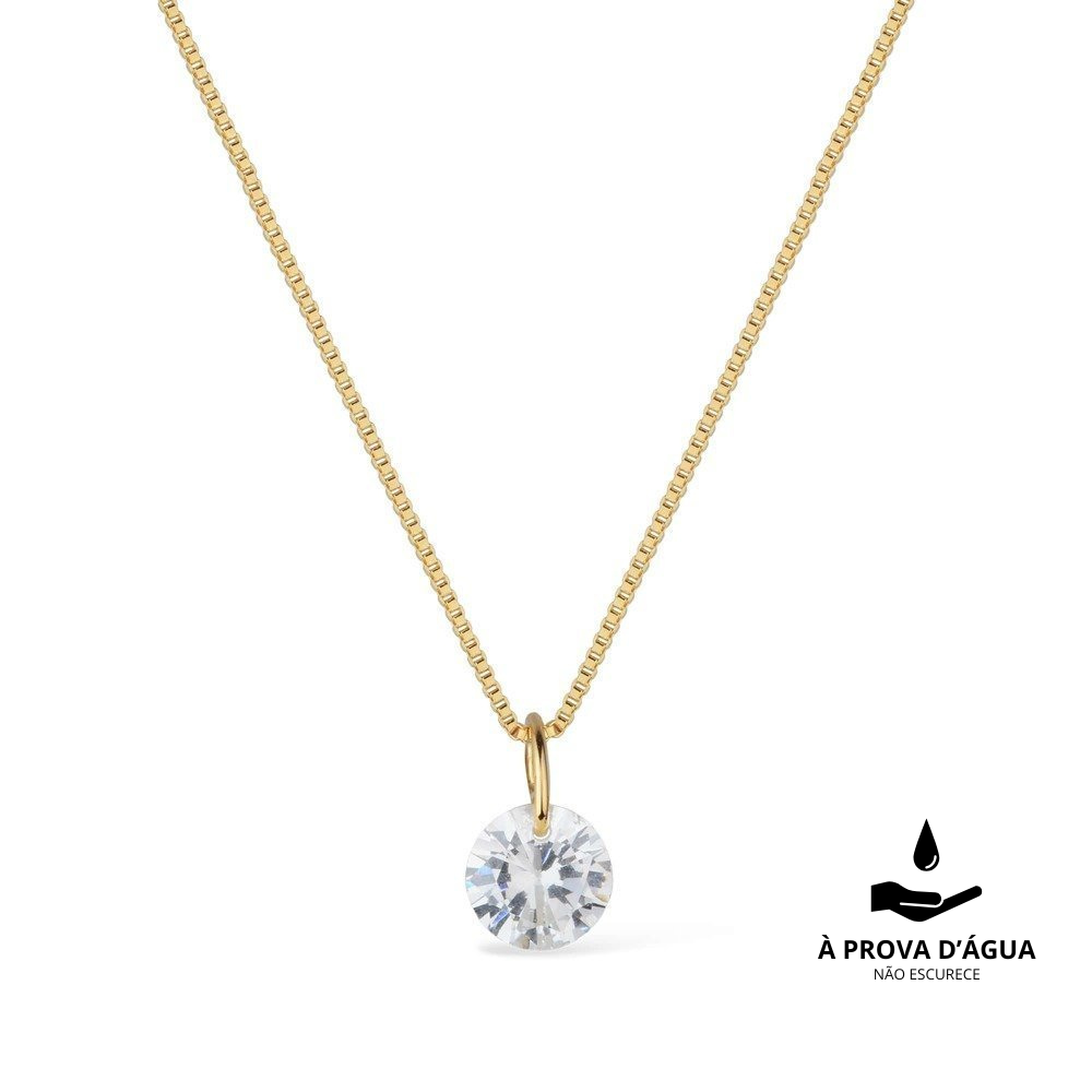24K Gold Solitaire Necklace