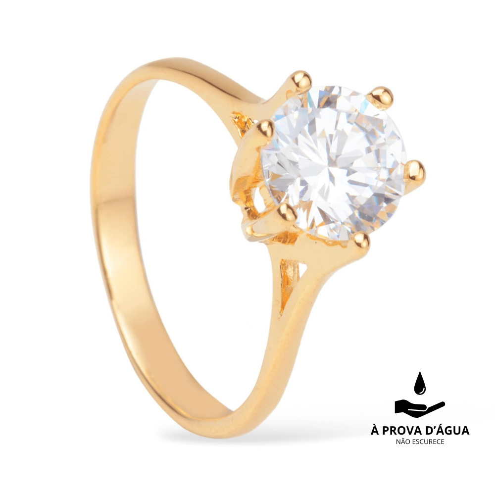 24K Gold Solitaire Ring
