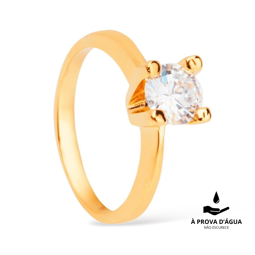 Carol 24K Gold Solitaire Ring