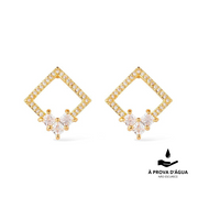 Zirconia Cube Stud Earrings