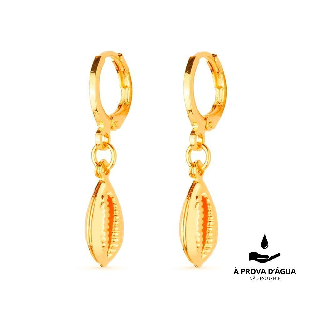 24K Gold Cowrie Shell Earrings