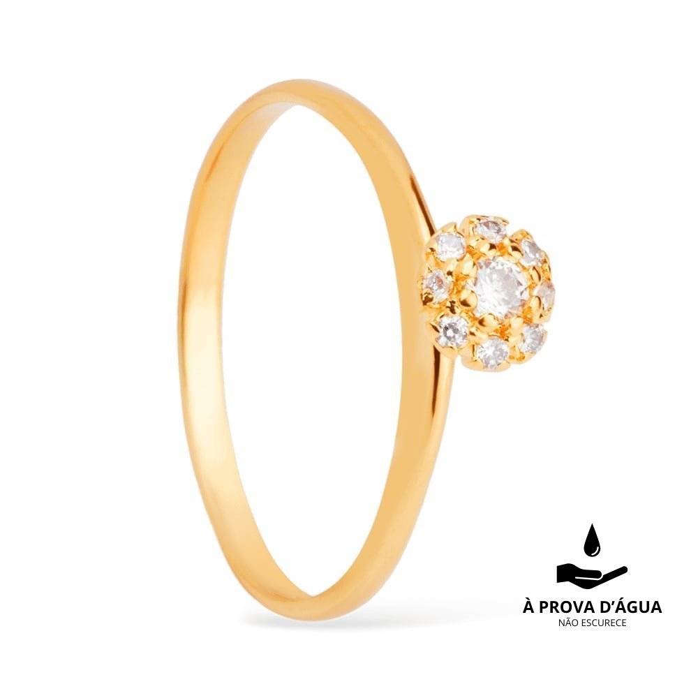 24K Gold Nine-Stone Ring