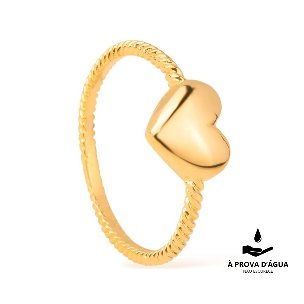 Gold Heart Midi Ring