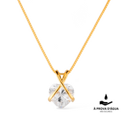 Gold Zirconia Heart Necklace
