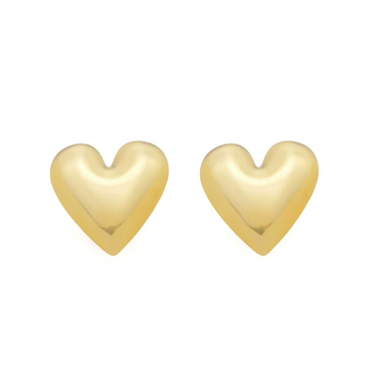 24K Gold Plain Heart Earrings