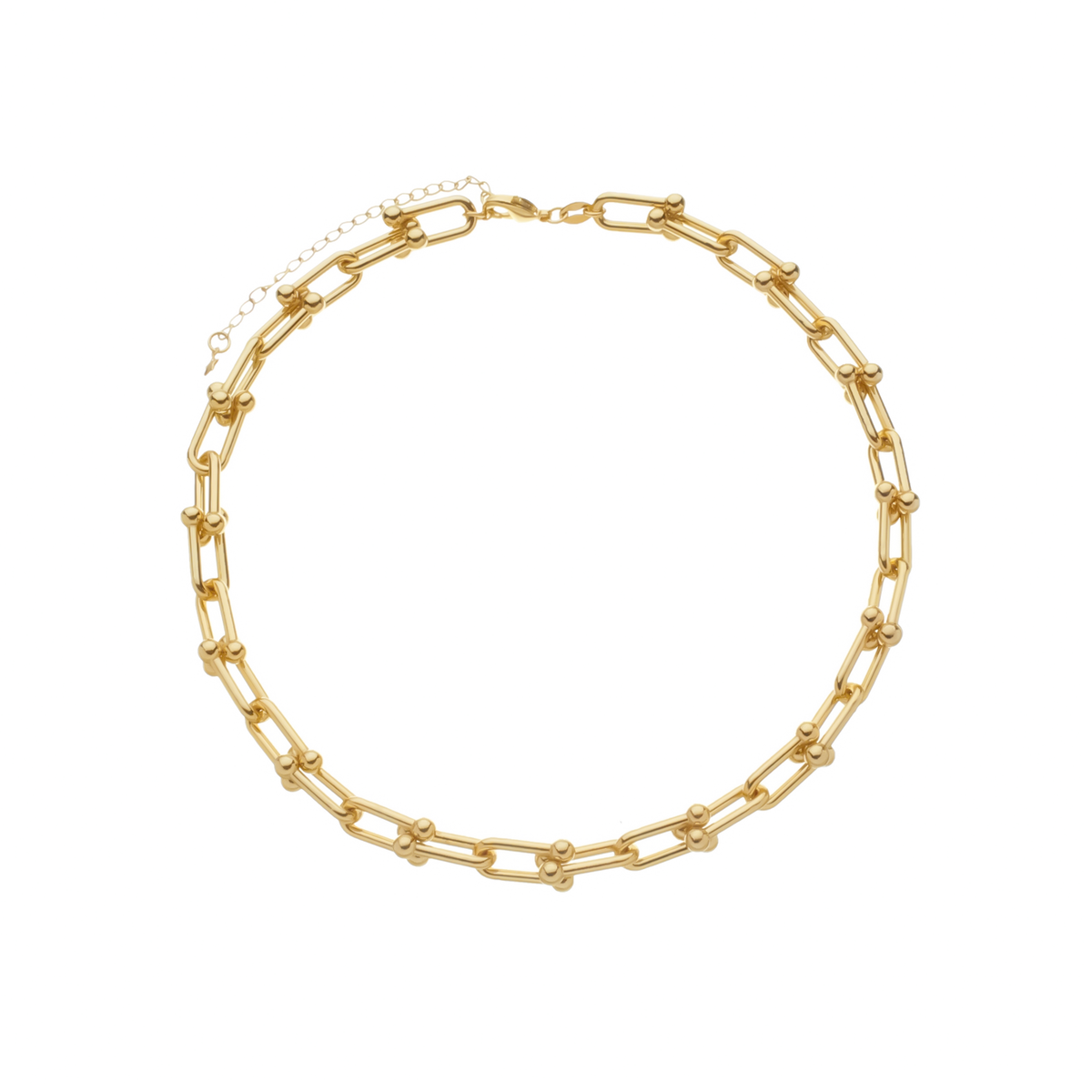 24K Gold Chunky Link Chain Choker Necklace