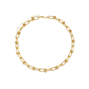24K Gold Chunky Link Chain Choker Necklace