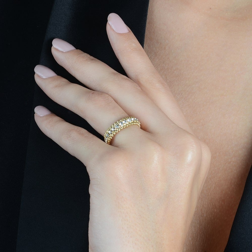 Romana 24K Gold Pavé Band Ring