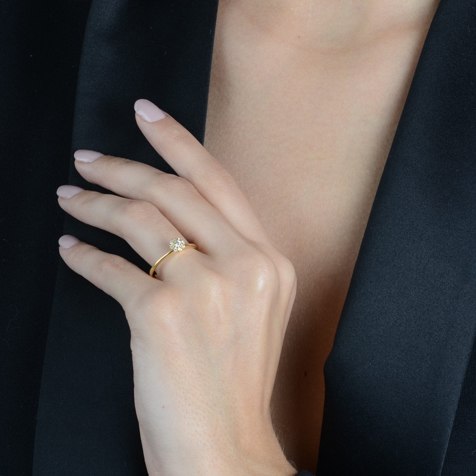 24K Gold Nine-Stone Ring