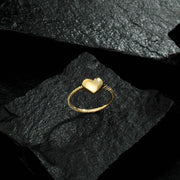 Gold Heart Midi Ring