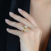 24K Gold Heart Solitaire Ring