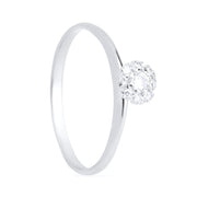 Elizabety 24K White Gold Ring with 9 Zirconia Stones