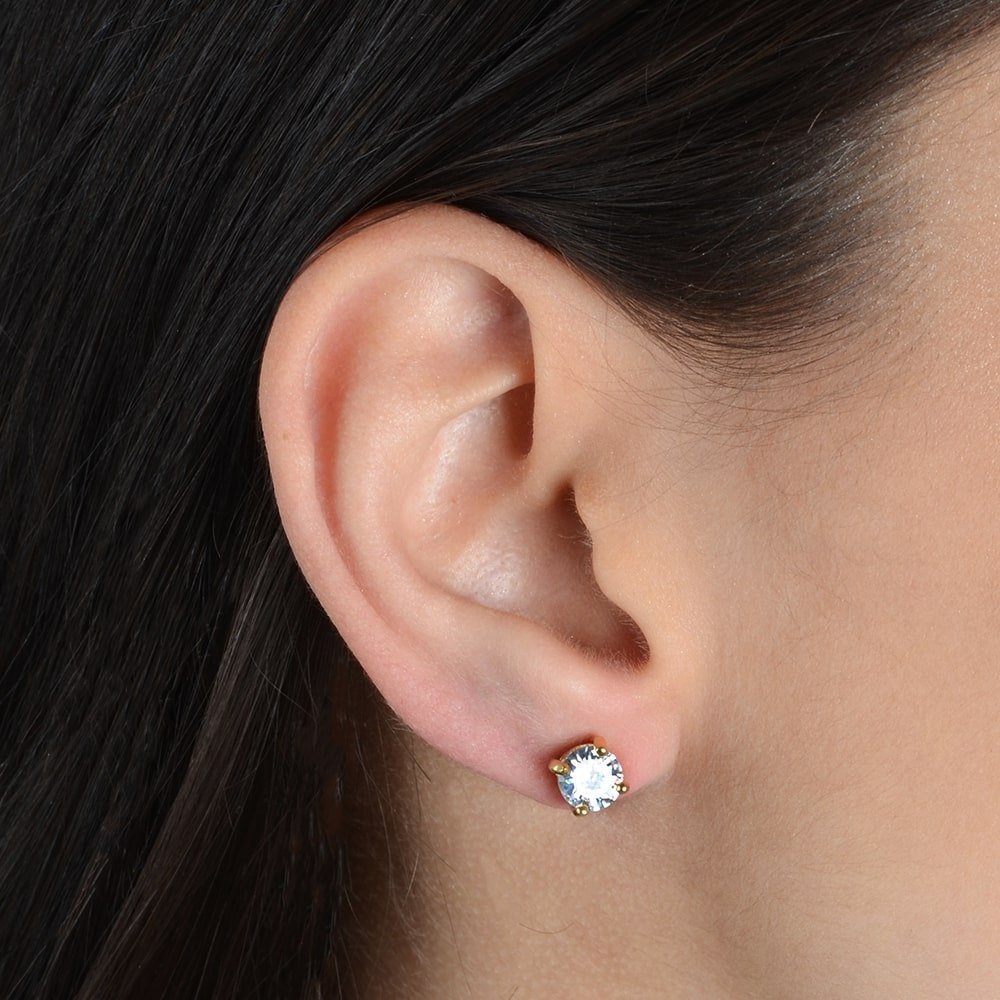 Lima Zirconia Point of Light Stud Earrings