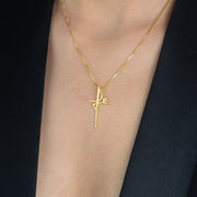 Gold Faith Cross Necklace