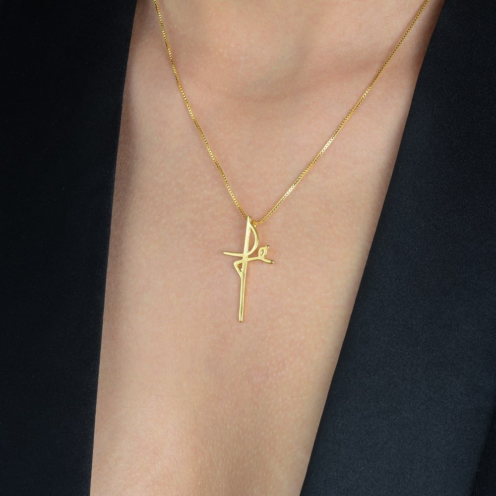 Gold Faith Cross Necklace