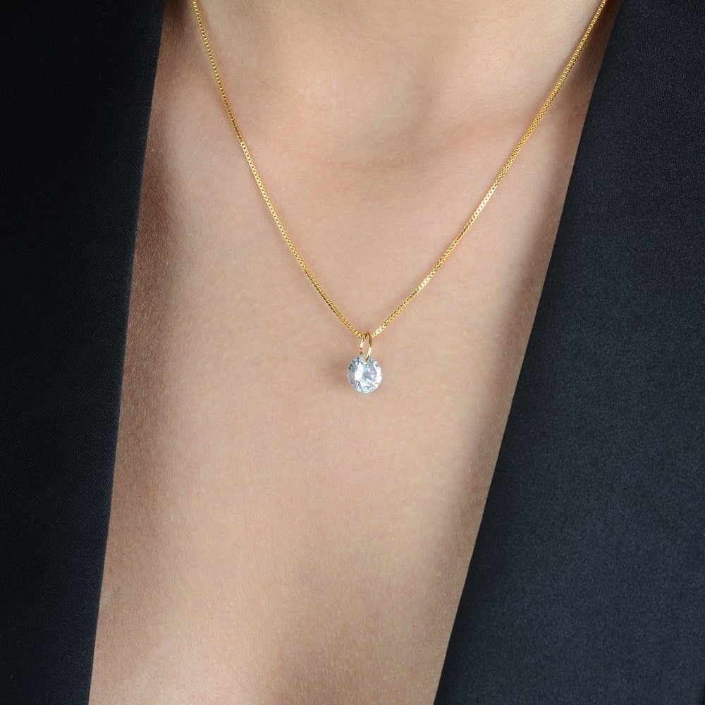 24K Gold Solitaire Necklace
