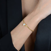Bracelet with Heart-Shaped Zirconia Stone