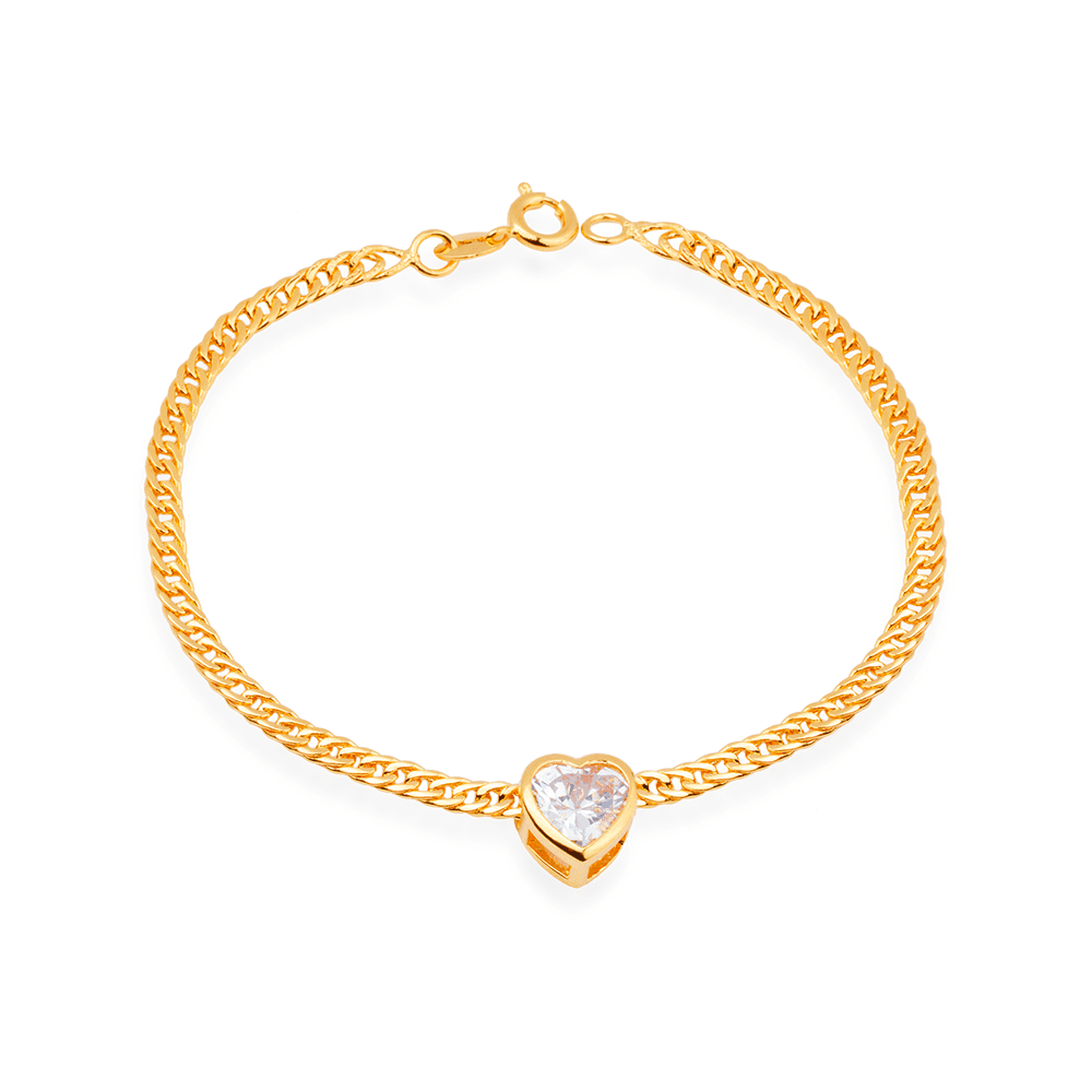 Bracelet with Heart-Shaped Zirconia Stone