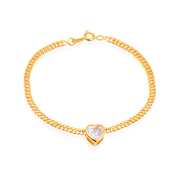 Bracelet with Heart-Shaped Zirconia Stone