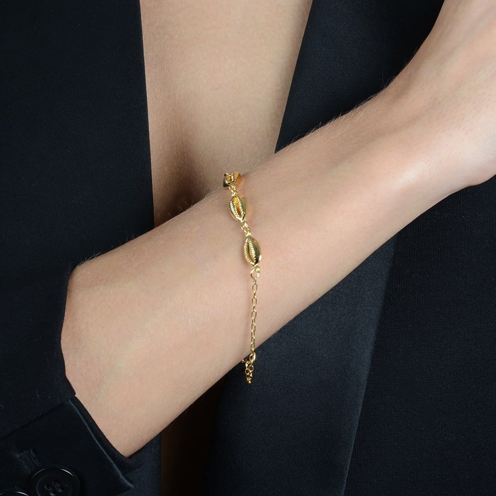 Gold Cowrie Shell Bracelet